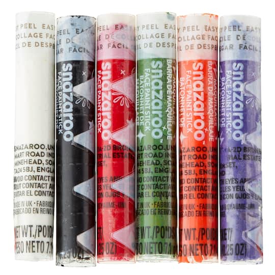 12 Packs: 6 ct. (72 total) Snazaroo Halloween Face Painting Sticks